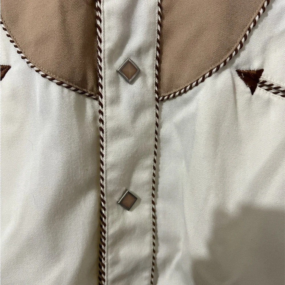 Panhandle Slim Cream and Tan Western Shirt - Picture 4 of 8